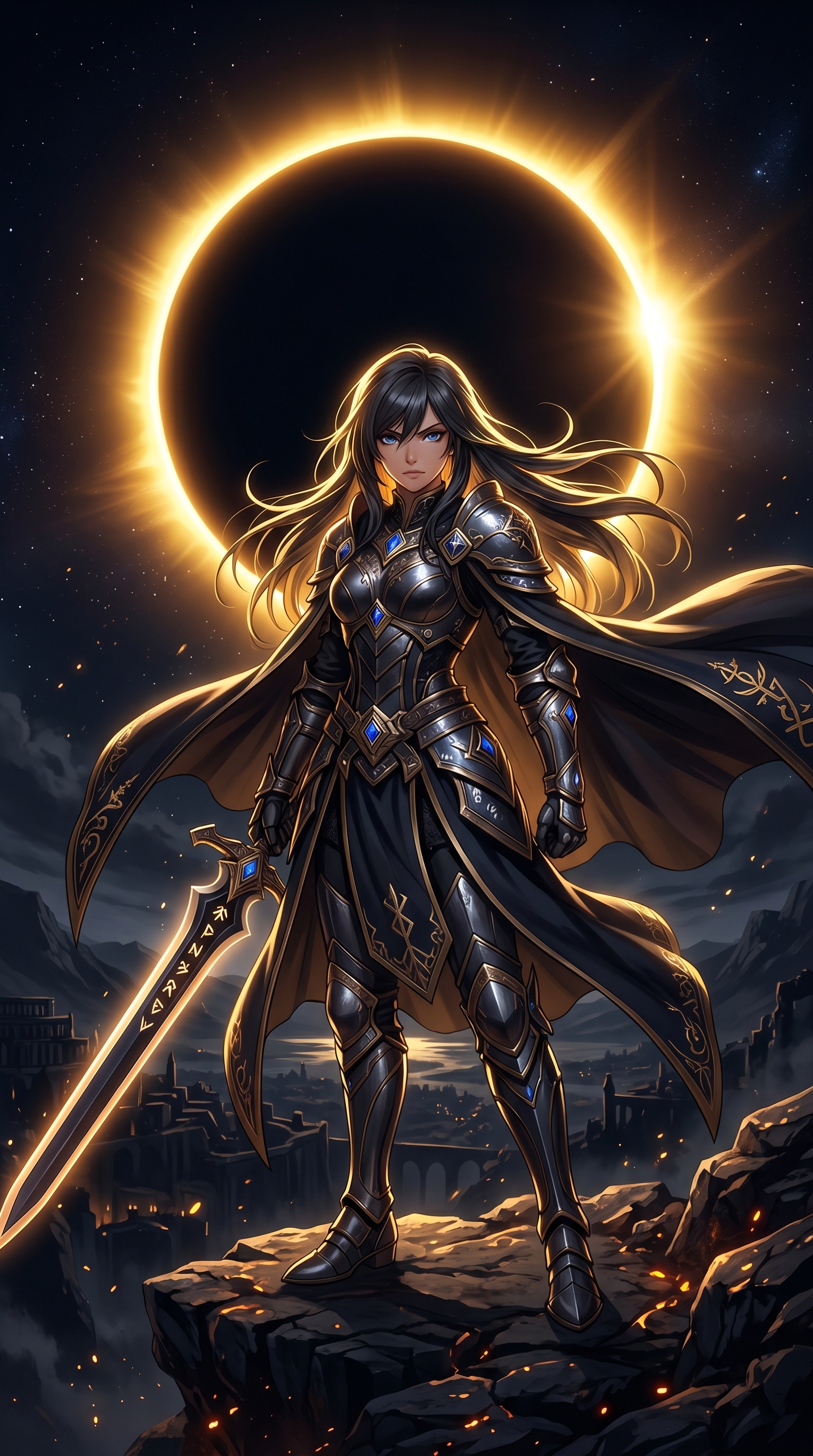Warrior Girl Before Solar Eclipse